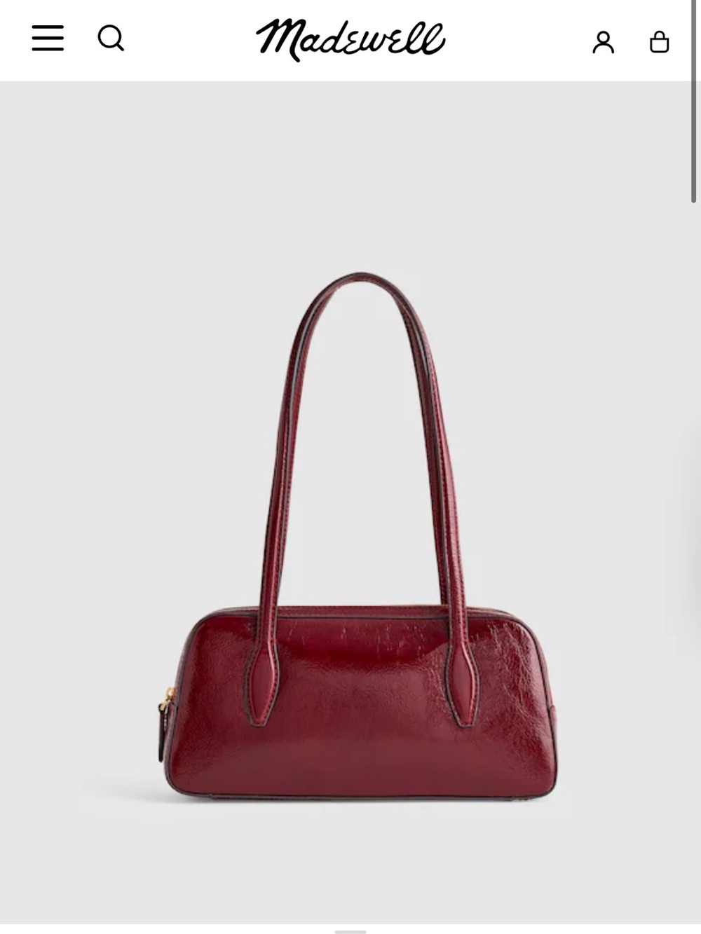 Madewell Burgundy Patent Leather Shoulder Bag - Picture 5 of 7
